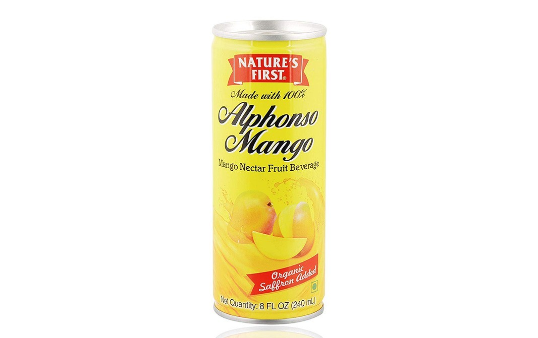 Nature's First Alphonso Mango (Nectar With Organic Saffron)   Tin  240 millilitre